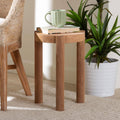 Shadi Acacia Wood Multipurpose Accent Stool Sculptural End Table With Tripod Base For Living Room Or Bedroom