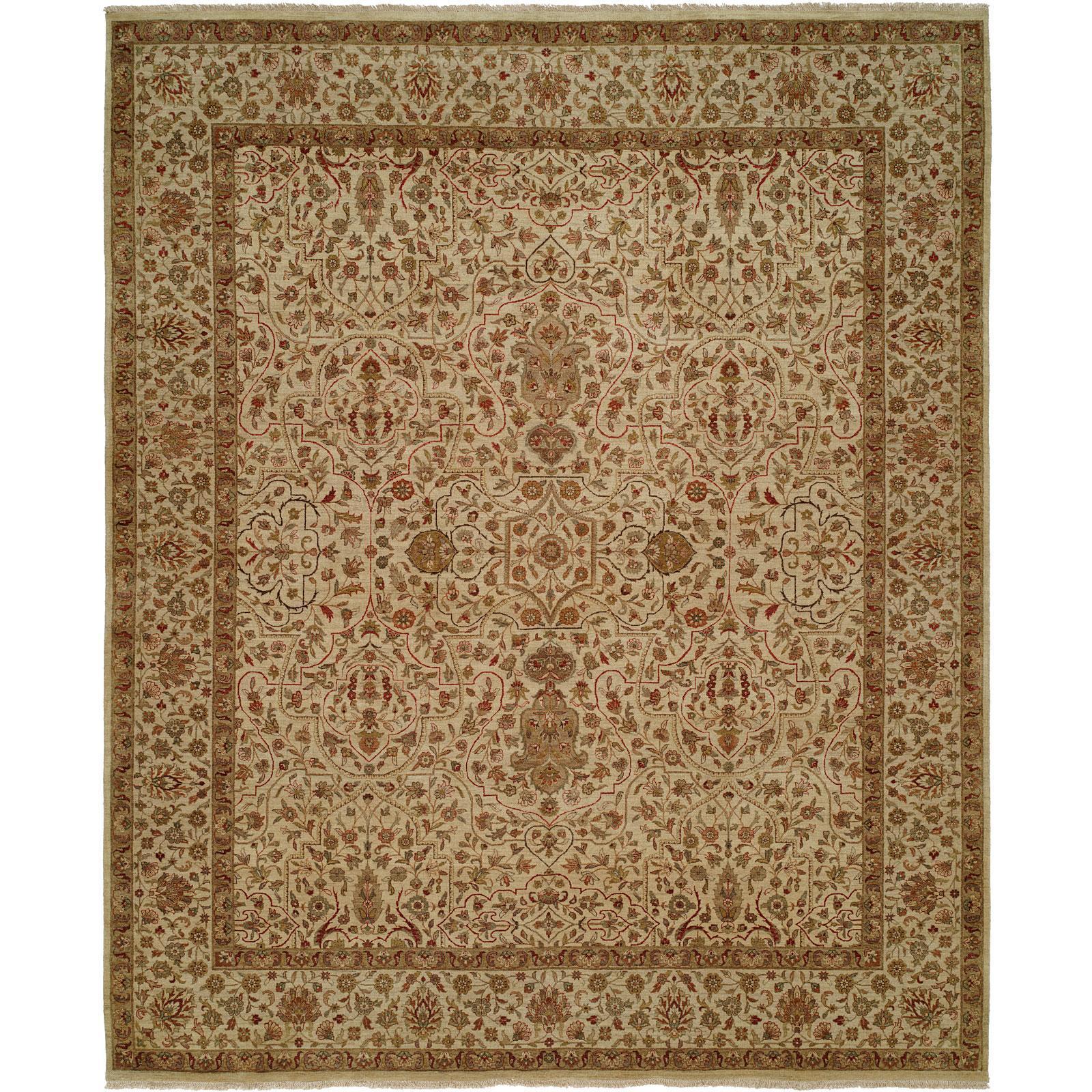 Shajahan Ivory Wool Hand Knotted Area Rug