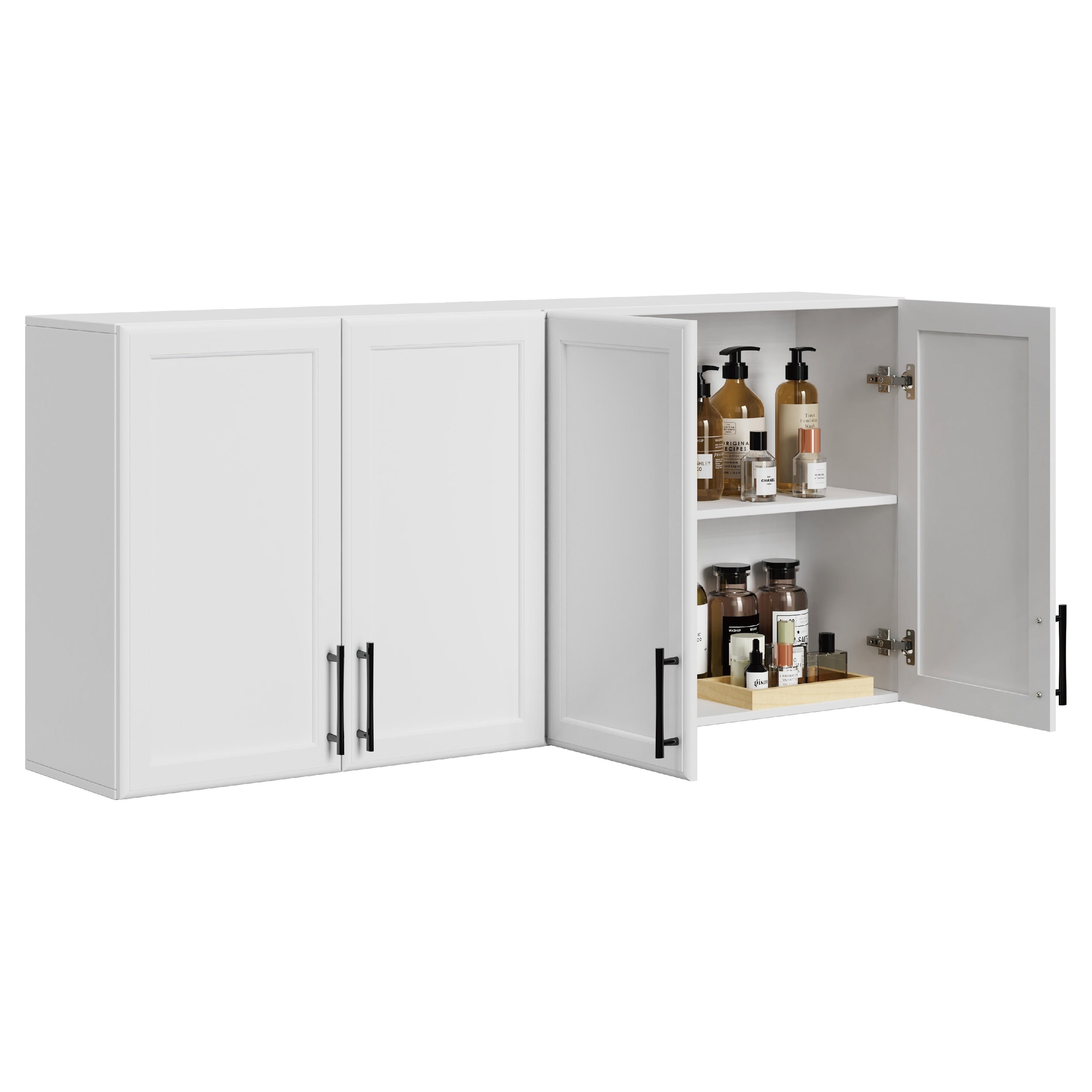 Shaker Style Wall Storage Cabinet With 2 Doors And Shelf Set Of 2