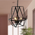 Shandie Antique Bronze Geometric Edison Chandelier With Bulbs