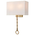 Shannon 17 High 2 Light Sconce Warm Brass 17 Inch Tall