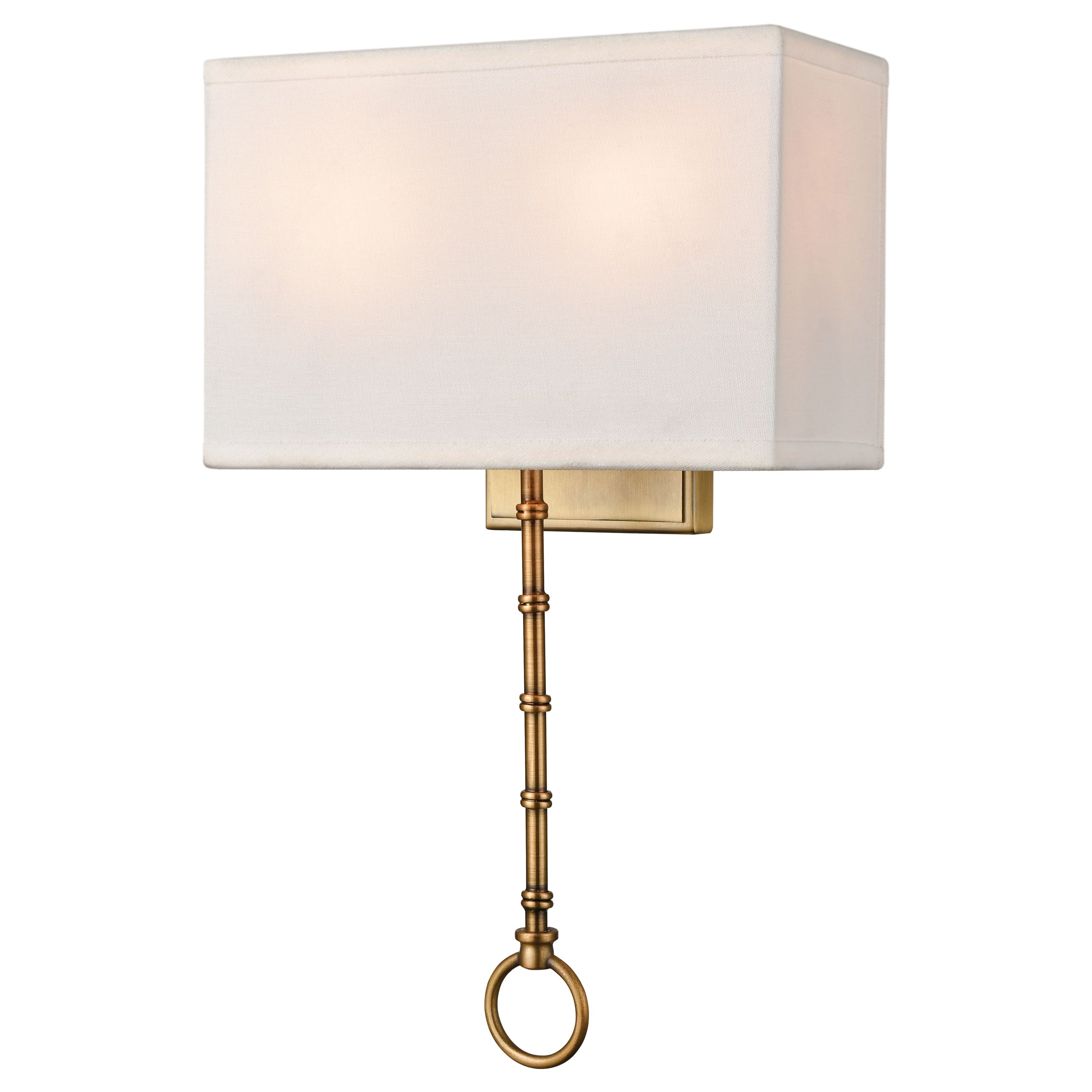 Shannon 17 High 2 Light Sconce Warm Brass 17 Inch Tall