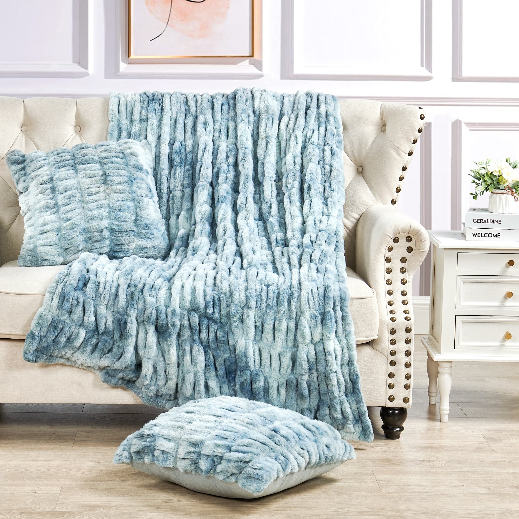 Shar Pei Fauxfur Throw Pillow Shell Combo Set