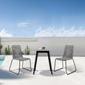Shasta Outdoor Metal And Rope Stackable Dining Chair Set Of 2