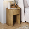 Shay Solid Wood Nightstand With Drawer Contemporary Rounded Nightstand Table For Bedroom