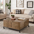 Shay Square Storage Trunk Cocktail Table With Caster Wheels By Inspire Q Artisan
