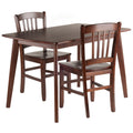 Shaye 3 Pc Set Dining Table W Slat Back Chairs