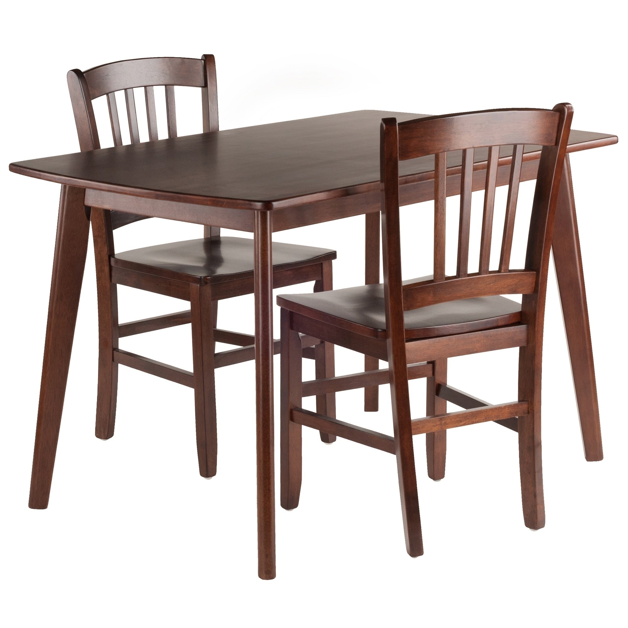 Shaye 3 Pc Set Dining Table W Slat Back Chairs