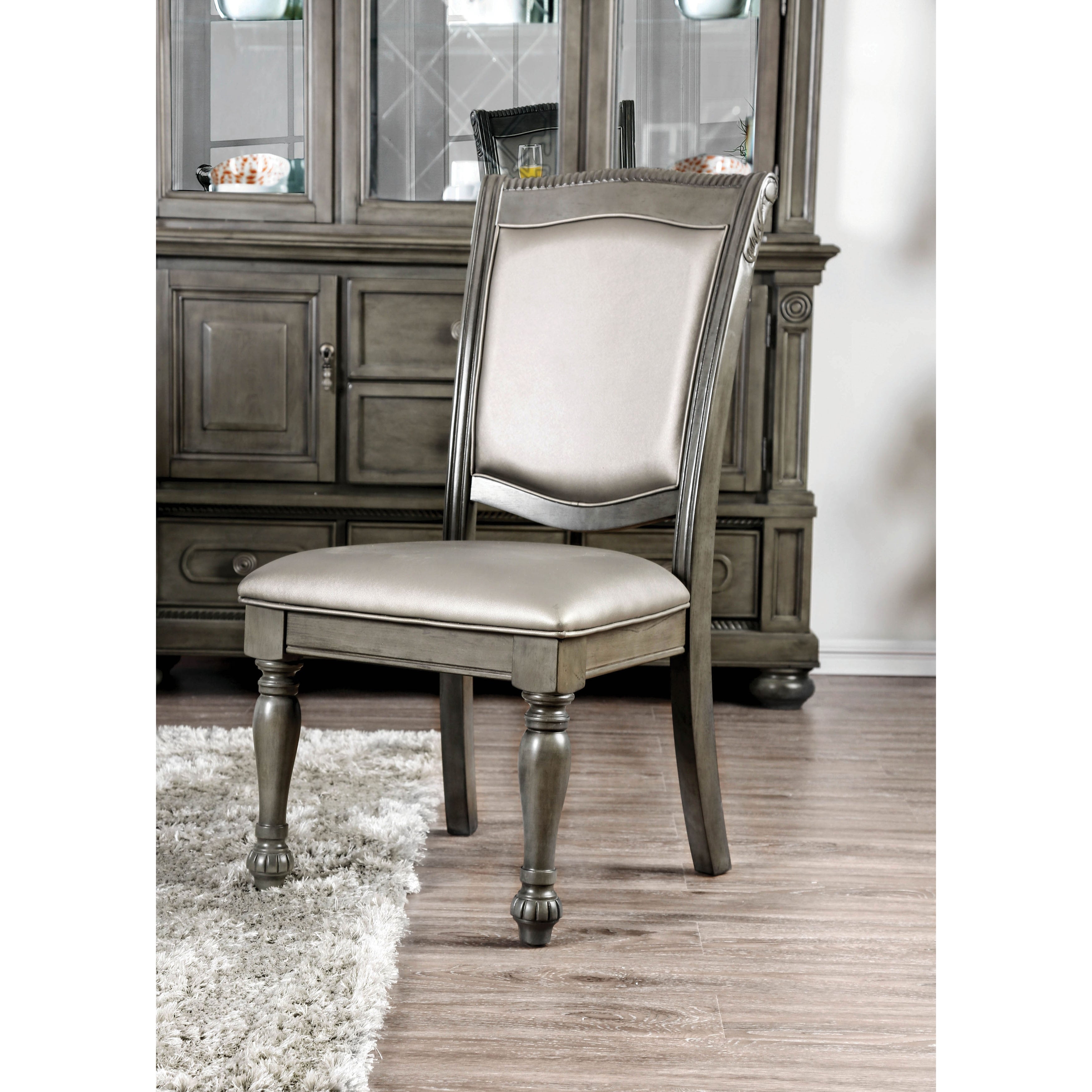 Furniture Of America Shayson Traditional Grey Side Chair Set Of 2
