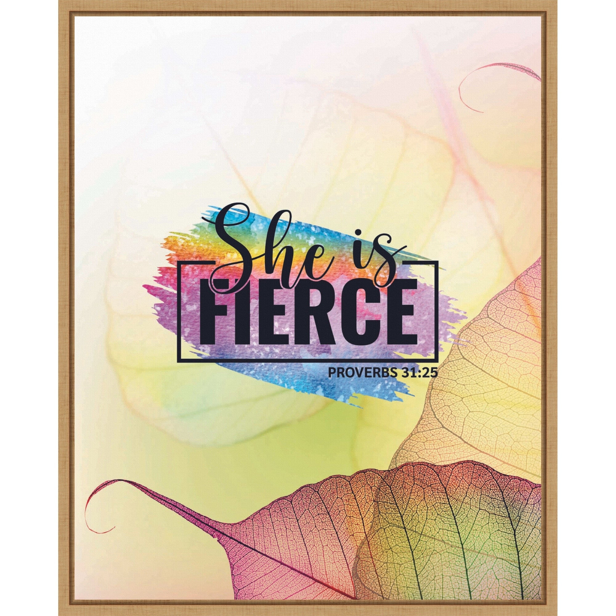 She Is Fierce Christian Art By Alva Jumath Framed Canvas Wall Art Print
