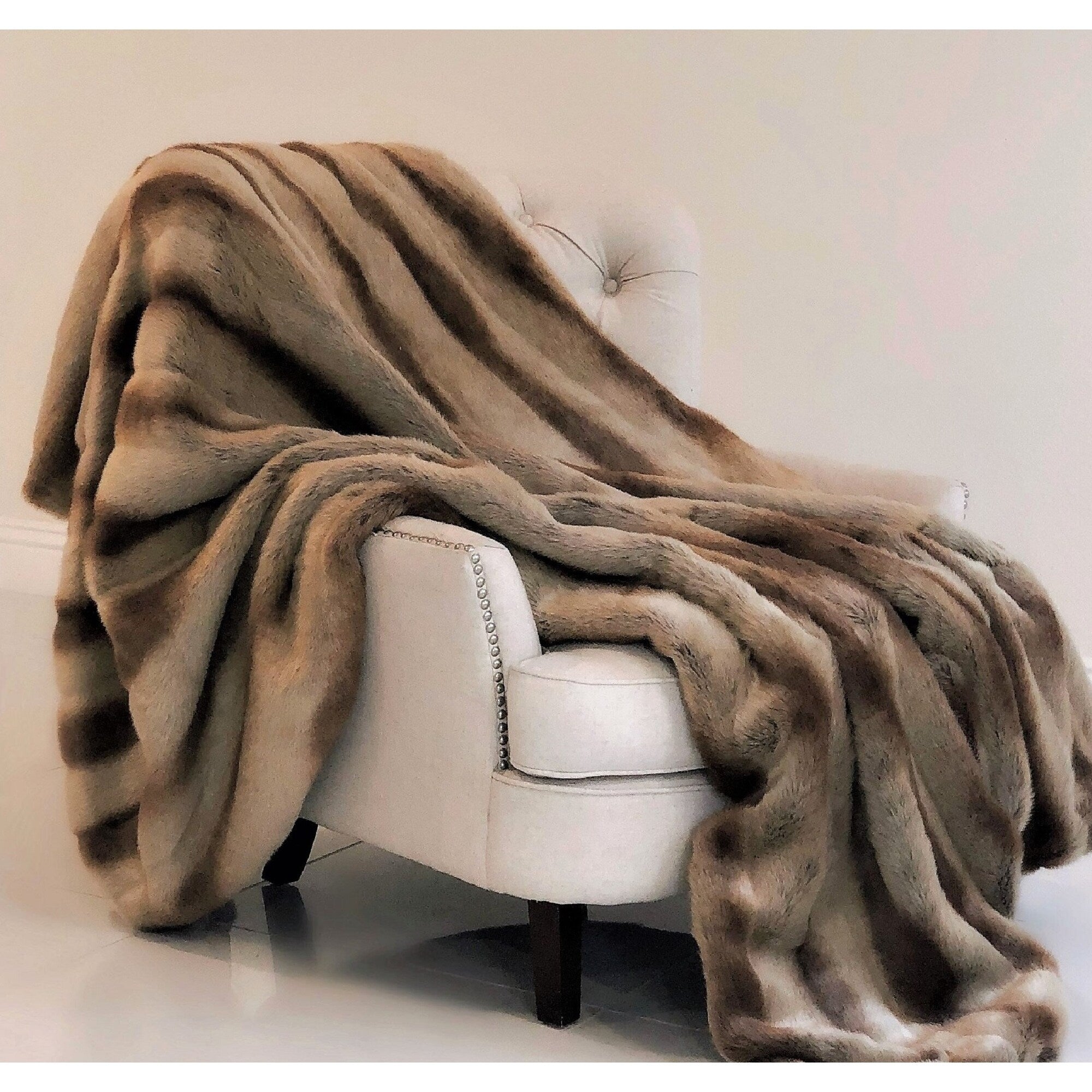 Sheared Faux Chinchilla Luxury Throw Throw 36W X 60L