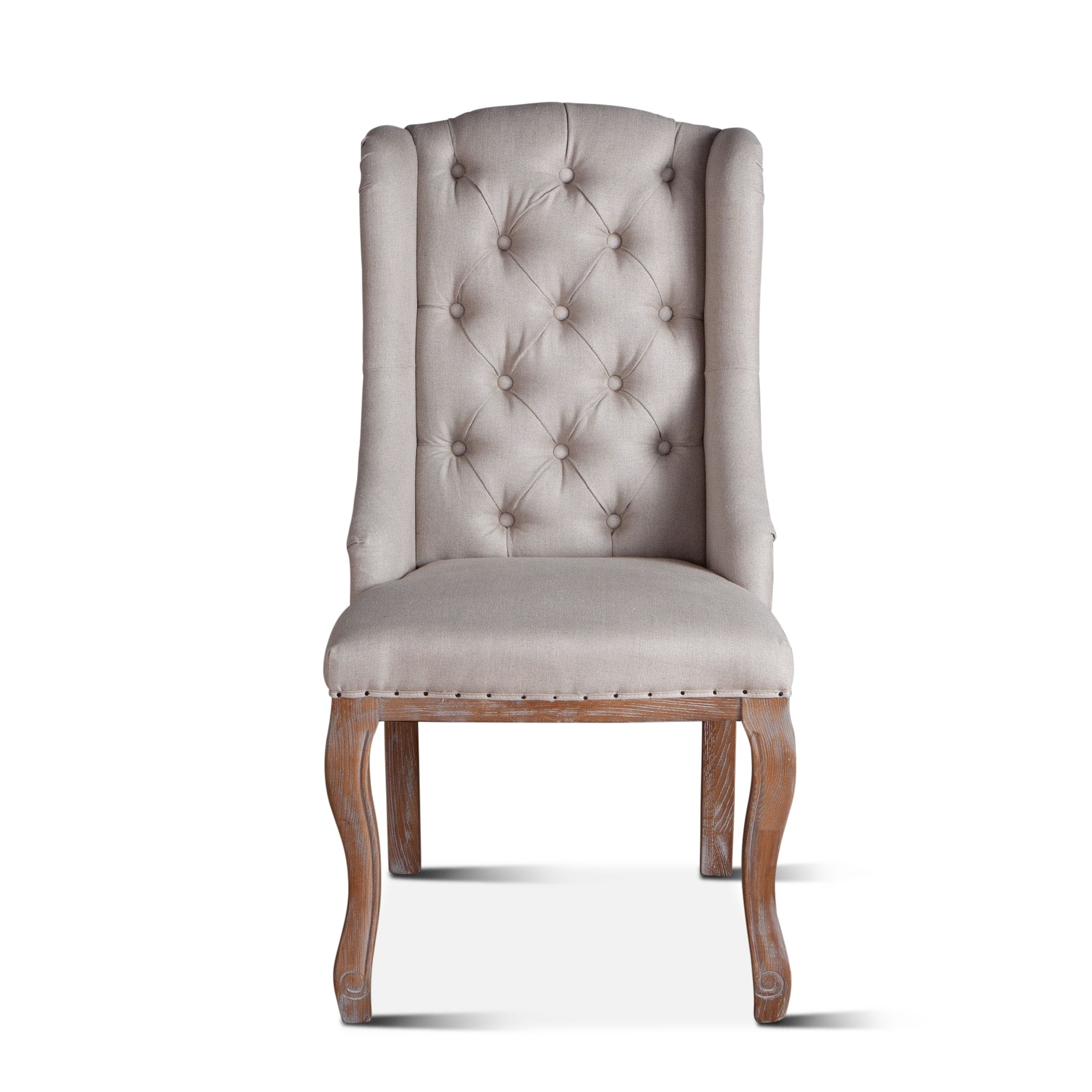 Sheen Off White Tufted Linen Dining Chair