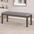The Gray Barn Park House Transitional Grey Linen Fabric Padded Bench