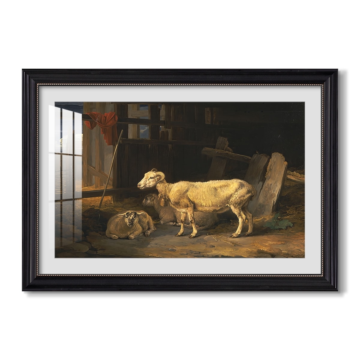 Sheep In A Stable 1810 James Ward Custom Framed Print