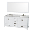 Sheffield 72 Inch Dbl Vanity Marble Top 3 Hole Sqr. Sinks 70 Inch Mrr.