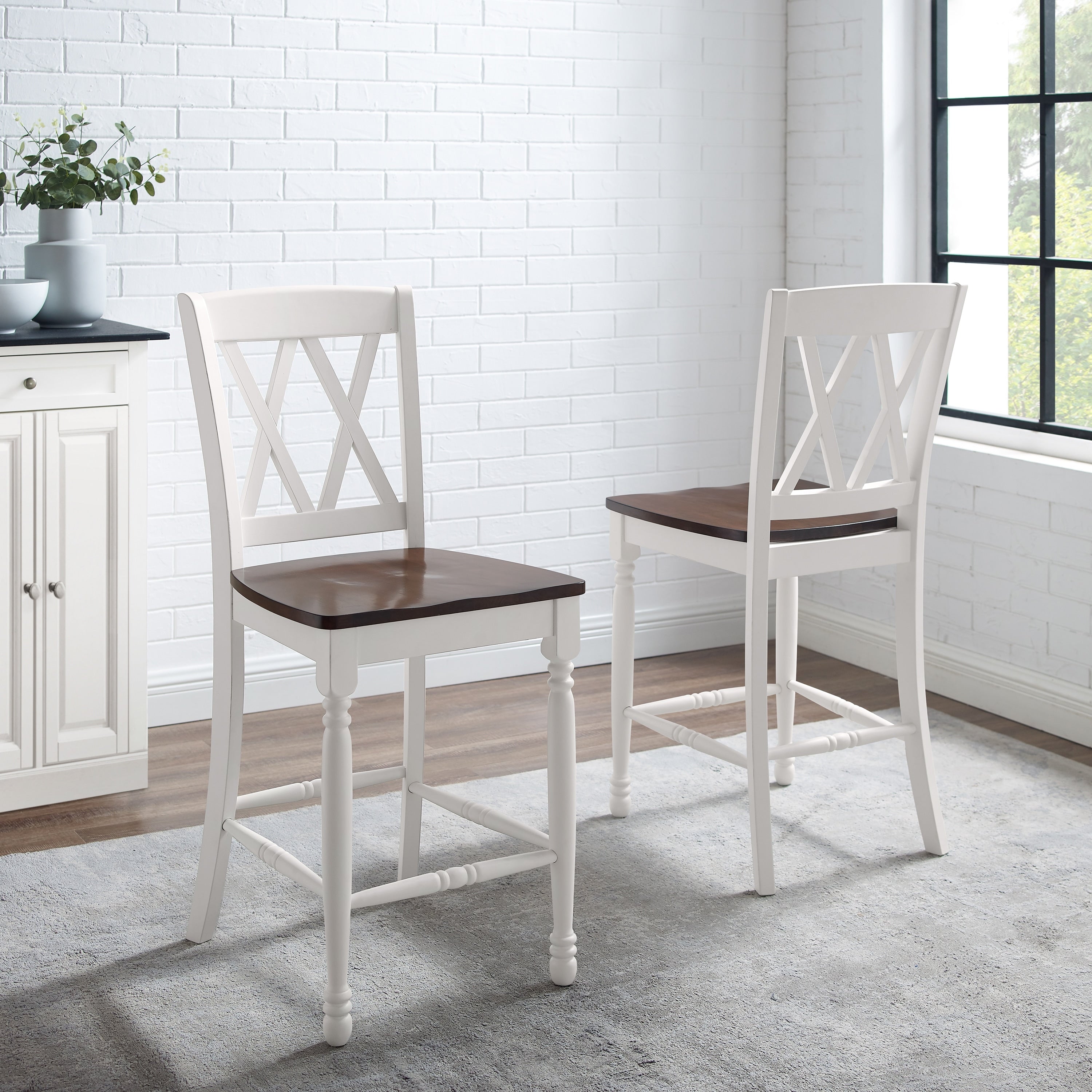 Shelby 2Pc Counter Stool Set 18 W X 21.75 D X 40.63 H
