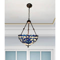 Shelly Blue White 2 Light Tiffany Style Chandelier