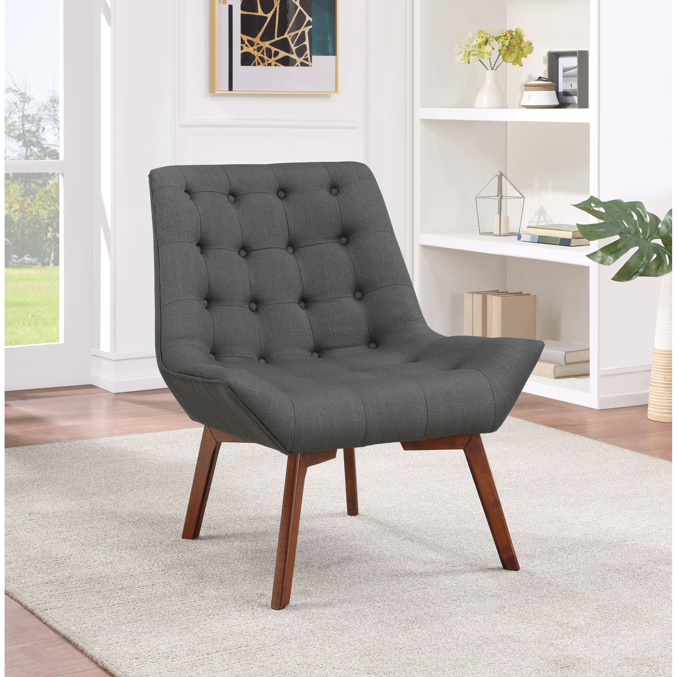 Osp Home Furnishings Shelly Tufted Chair With Coffee Legs