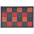 Evideco Sheltered Front Door Mat Caroll Nylon Rubber Checkered Rug 24X16 Inch Orange