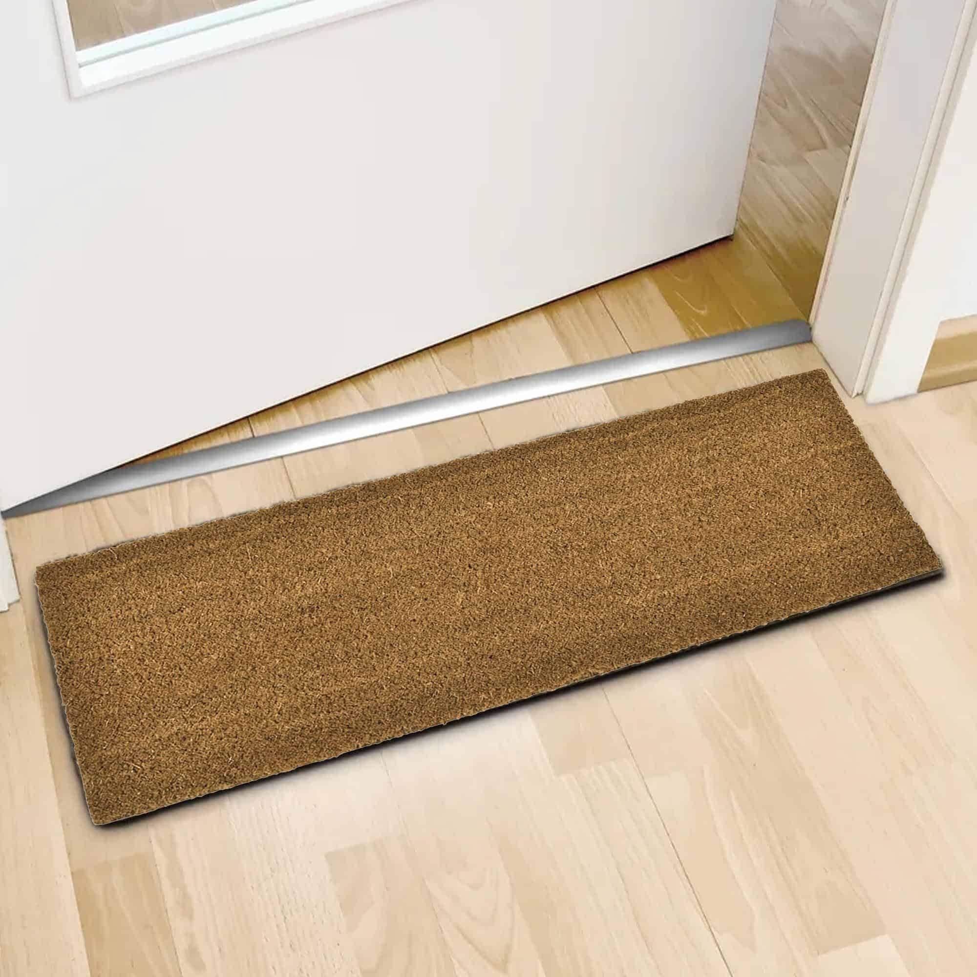 Evideco Sheltered Large Front Door Mat Coir Coco Fibers Rug 30X10 Inch Natural