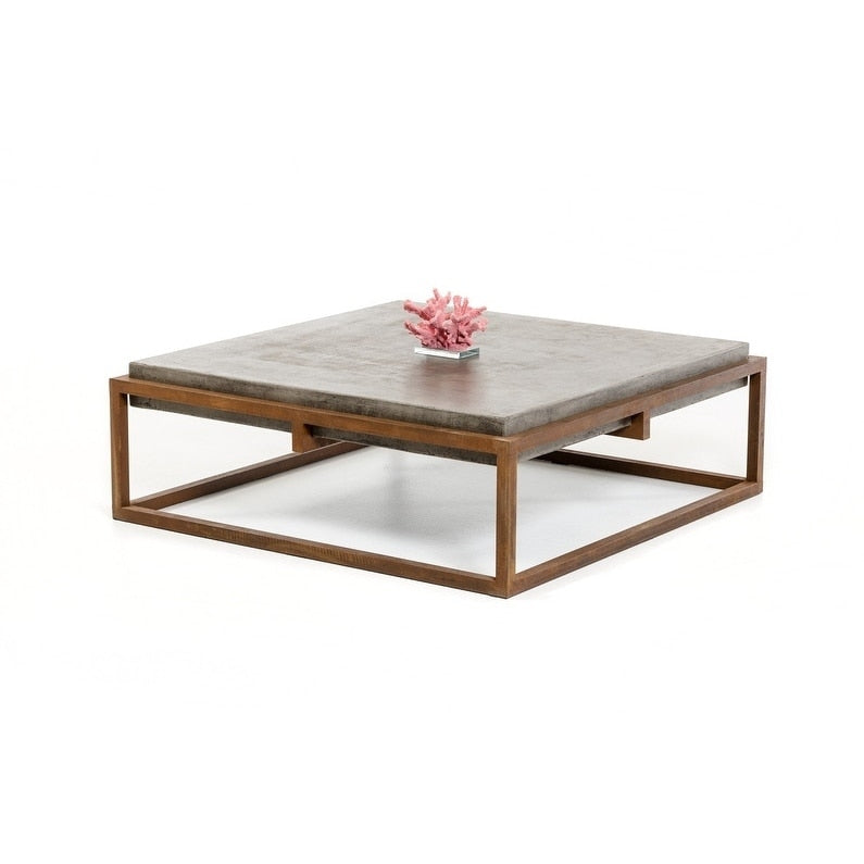 Modrest Shepard Dark Grey Concrete Steel Coffee Table