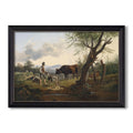 Shepherd With Billy Goat C 1830 Friedrich Gauermann Custom Framed Canvas