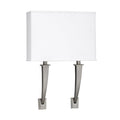 Sheridan 18 Light Satin Nickel Led Wall Sconce Linen Acrylic Shade