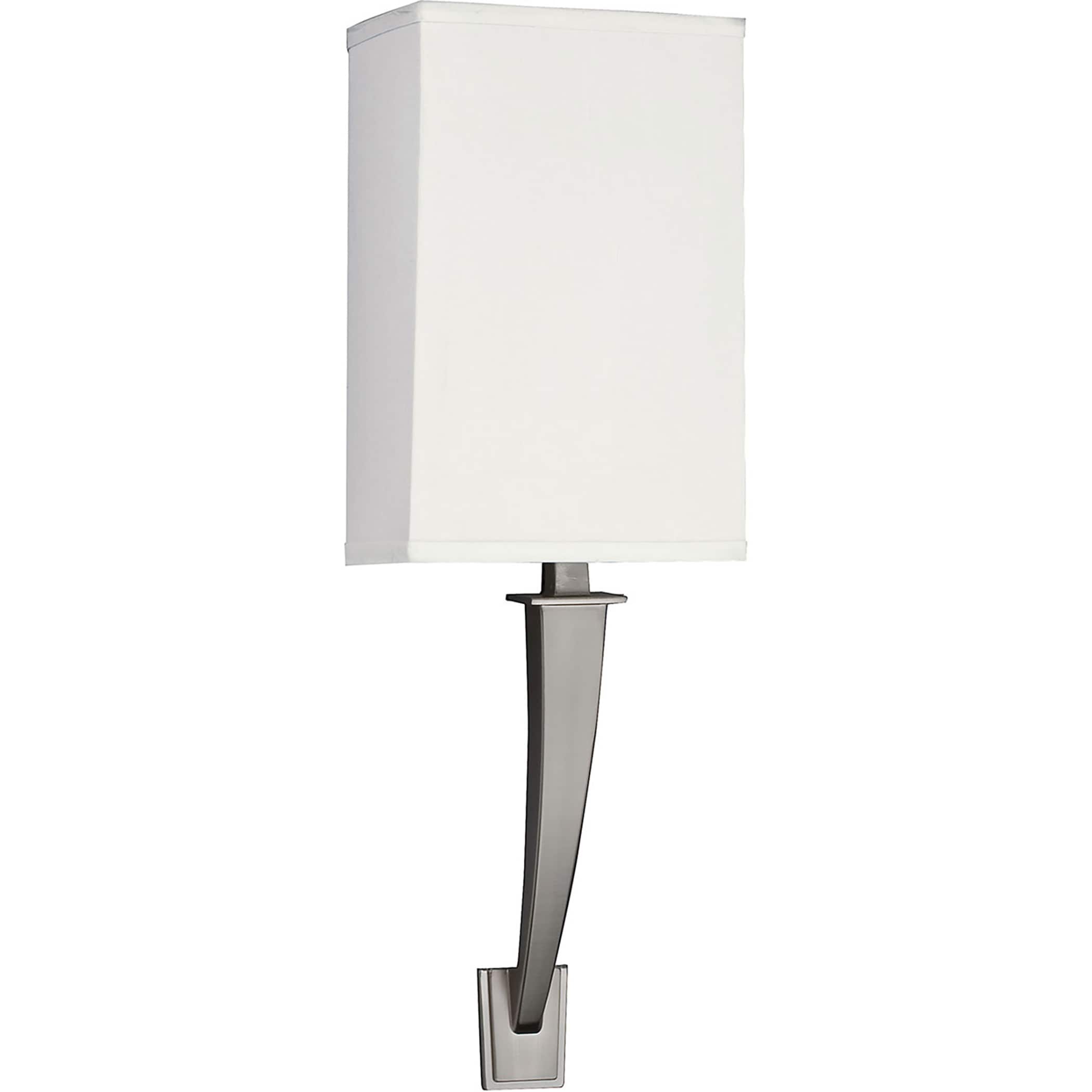Sheridan 19 Inch Satin Nickel Led Wall Sconce Linen Acrylic Shade
