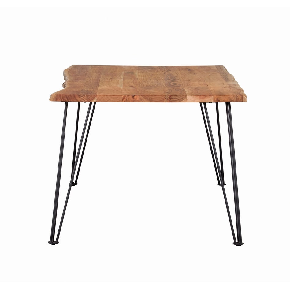 Carbon Loft Meyers Natural Acacia And Gunmetal Live Edge Dining Table