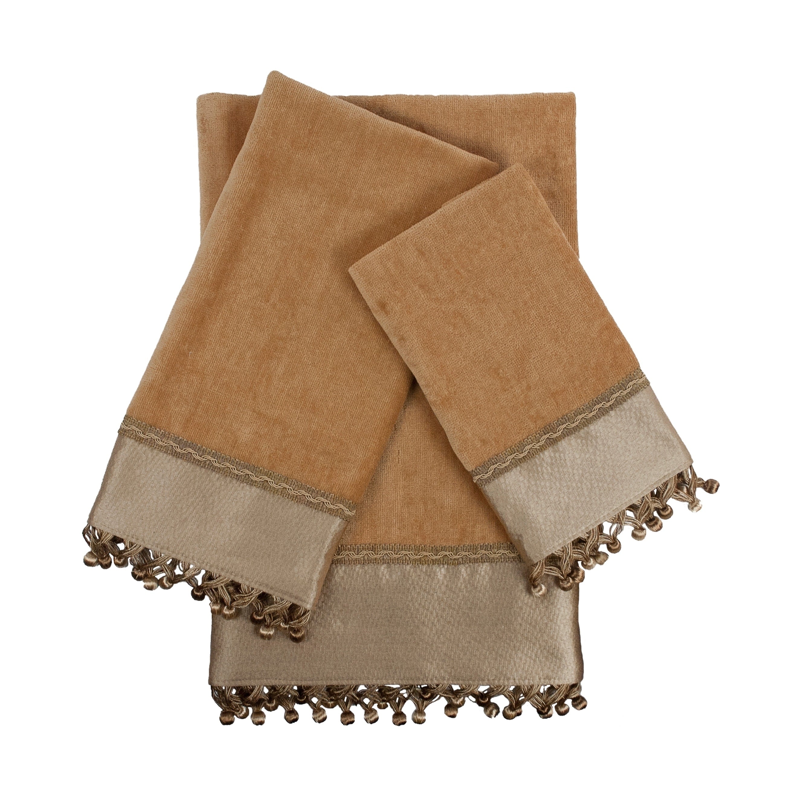 Sherry Kline Altadore Gold 3 Piece Decorative Embellished Towel Set