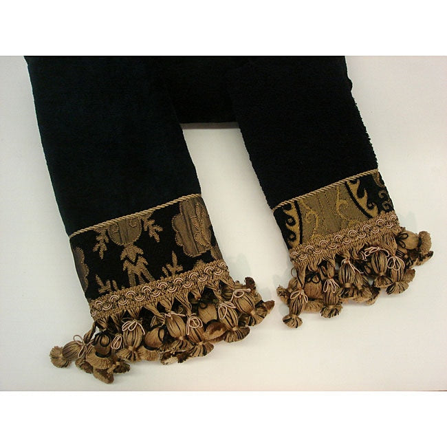 Sherry Kline China Art Black Decorative 3 Piecetowel Set