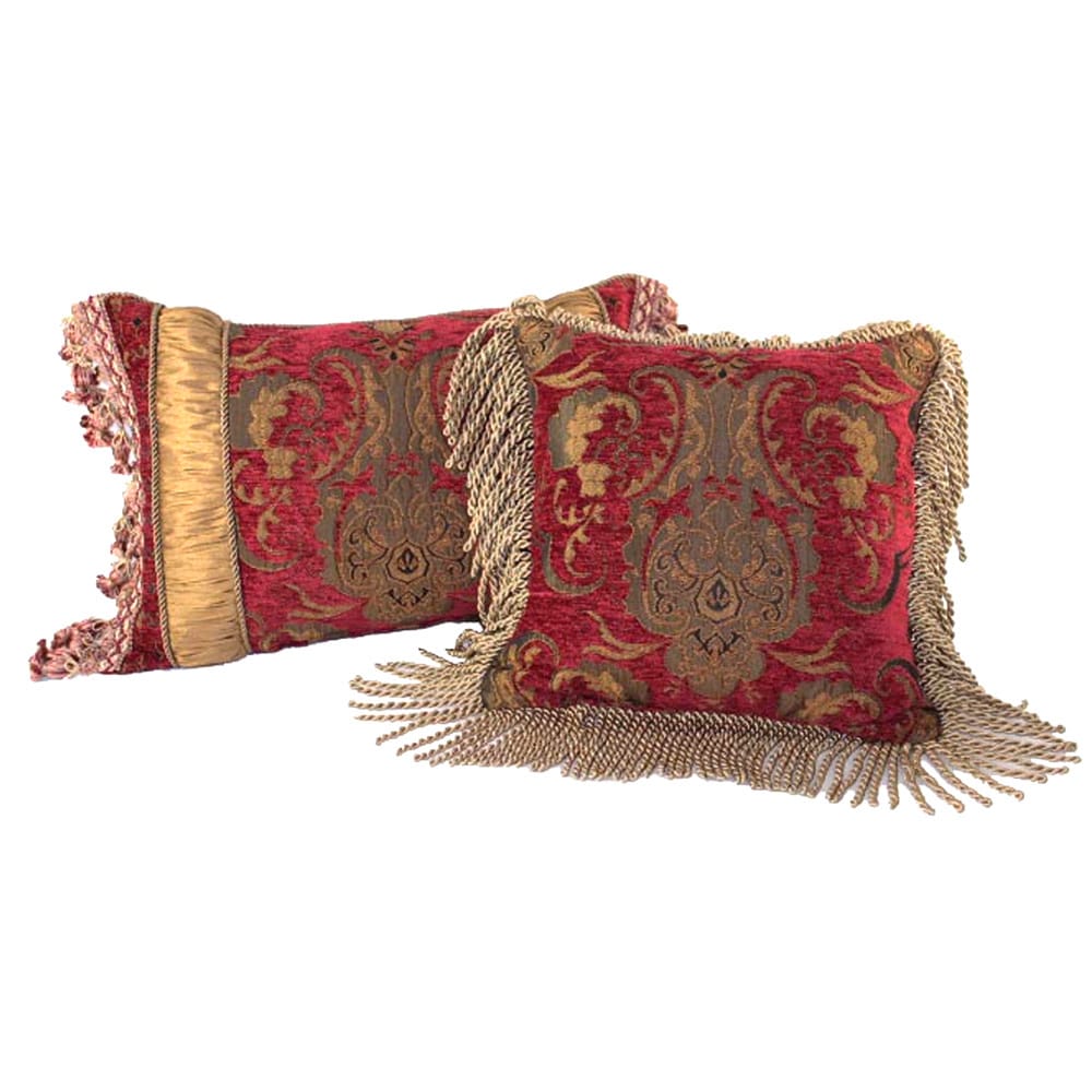 Pchf China Art Red Luxury Pillows Set Of 2