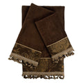 Sherry Kline China Art Brown Brown Decorative Embellished Towel Set