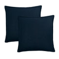 Sherry Kline Frisco Linen Dark Blue Reversible 20 Inch Decorative Pillow Set Of 2