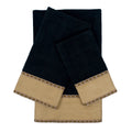 Sherry Kline Frontier Black 3 Piece Embellished Towel Set 13 X 18 X 0.5 25 X 48 X 0.5 15 X 25 X 0.5