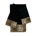 Sherry Kline Leops Black 3 Piece Embellished Towel Set