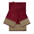 Sherry Kline Luxuriant Red 3 Piece Embellished Towel Set 13 X 18 X 0.5 16 X 25 X 0.5 25 X 48 X 0.5