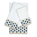 Sherry Kline Ofifi Indigo White 3 Piece Embellished Towel Set
