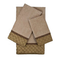 Sherry Kline Pleated Diamond Royal Gold 3 Piece Embellished Towel Set