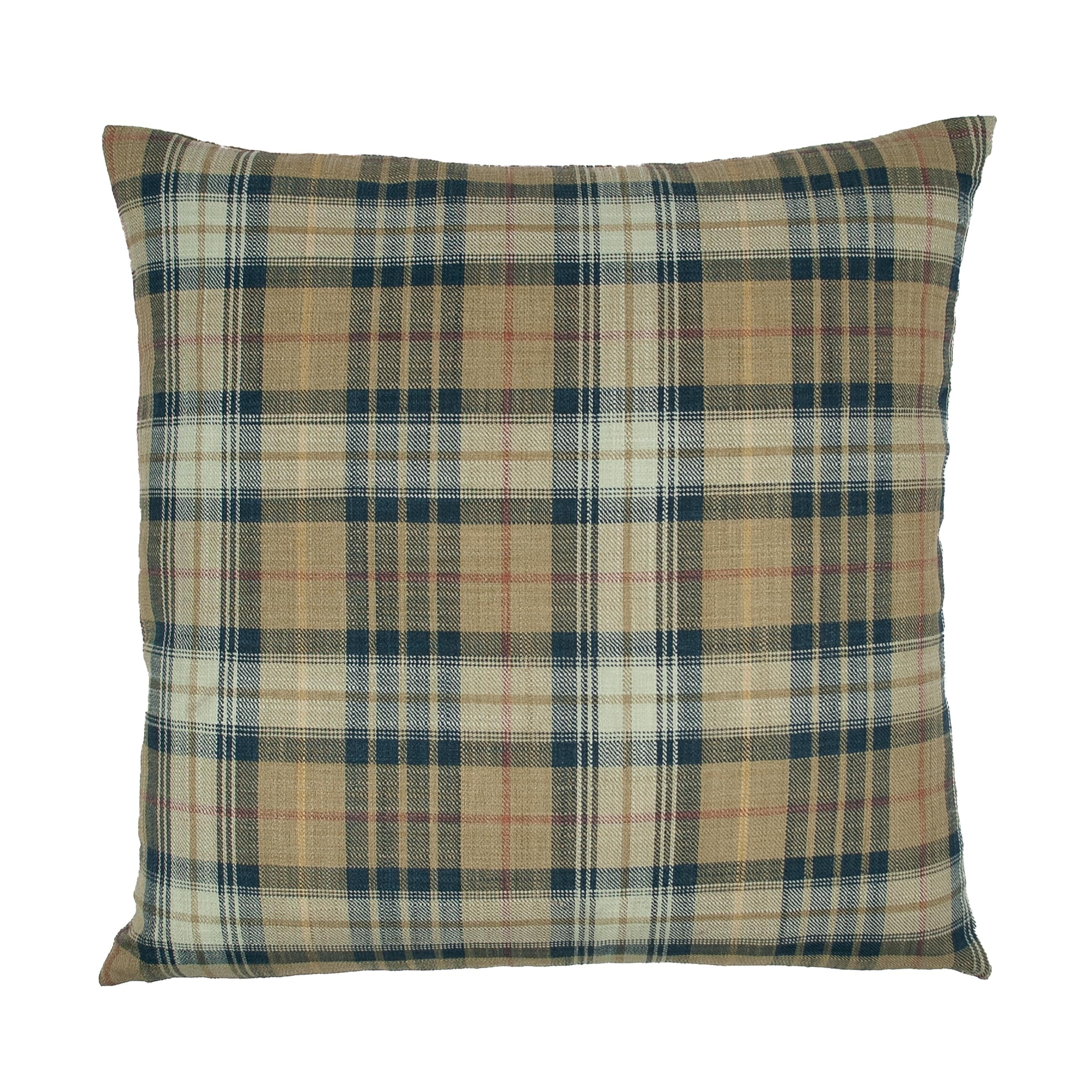 Sherry Kline Tartan 20 Inch Decorative Pillow Tan Multi