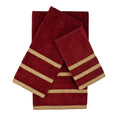Sherry Kline Triple Row Gimp Red 3 Piece Decorative Embellished Towel Set