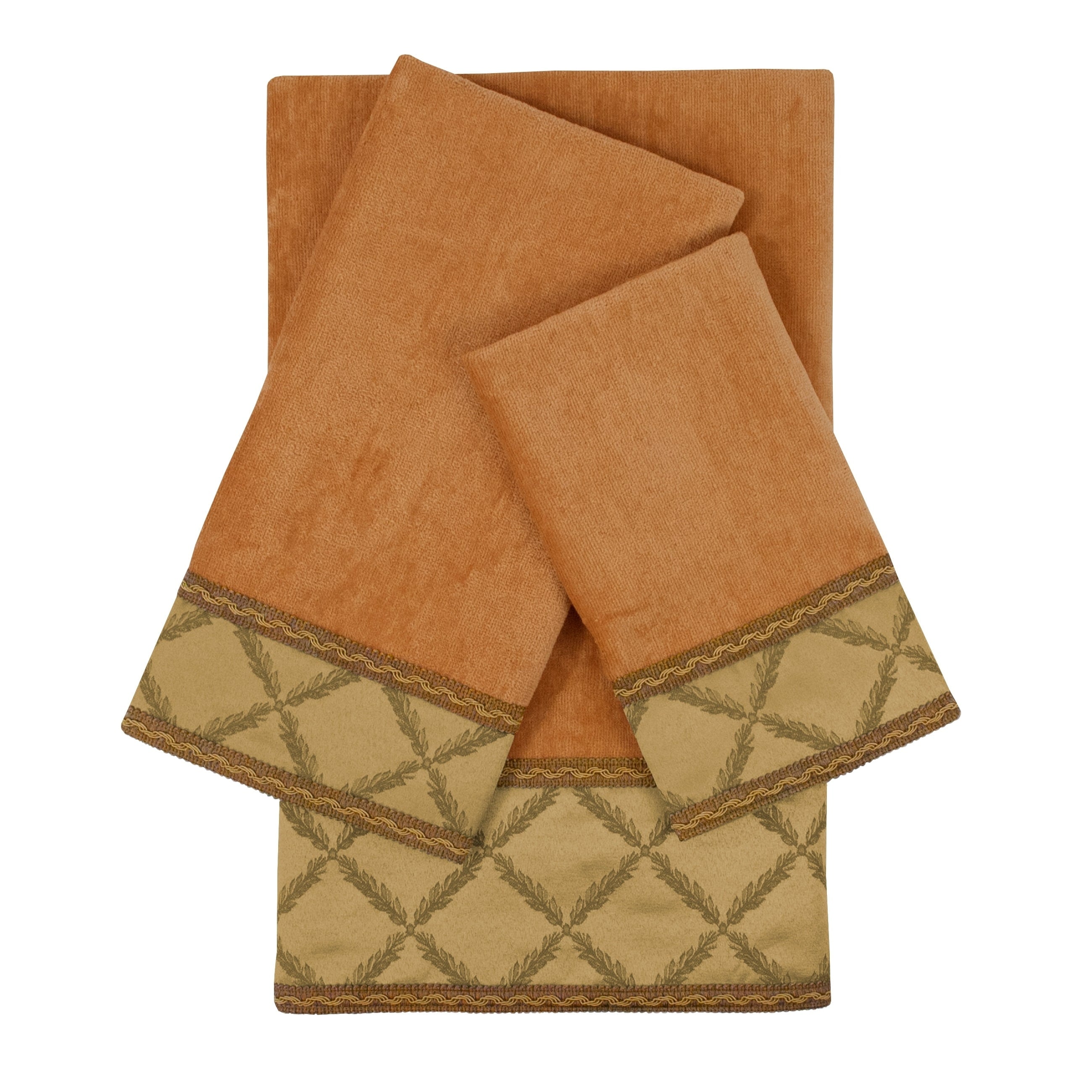 Sherry Kline Zenith Nugget 3 Piece Embellished Towel Set 13 X 18 X 0.5 16 X 25 X 0.5 25 X 48 X 0.5