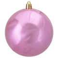Shatterproof Shiny Bubblegum Pink Uv Resistant Commercial Christmas Ornament 4 100Mm