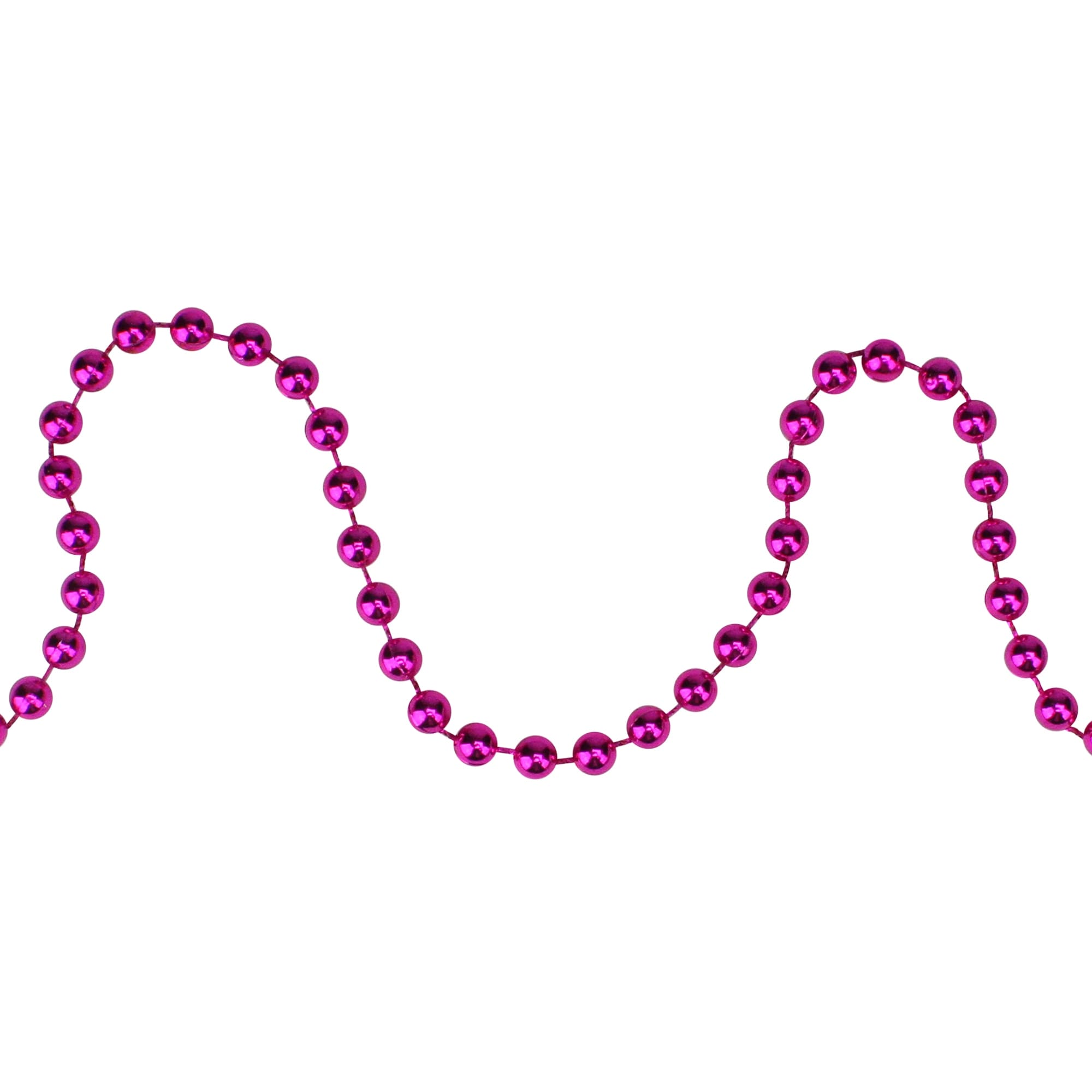 Shiny Metallic Pink Punch Beaded Christmas Garland 15 X 6Mm N A