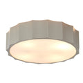 Shiny Nickel Stainless Steel Flush Mount With White Bottom Cover