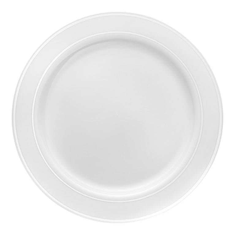 Shiny Round Edge Rim Disposable Plastic Plate Packs Party Supplies