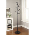 Shiny Twig Style Metal Coat Rack Black