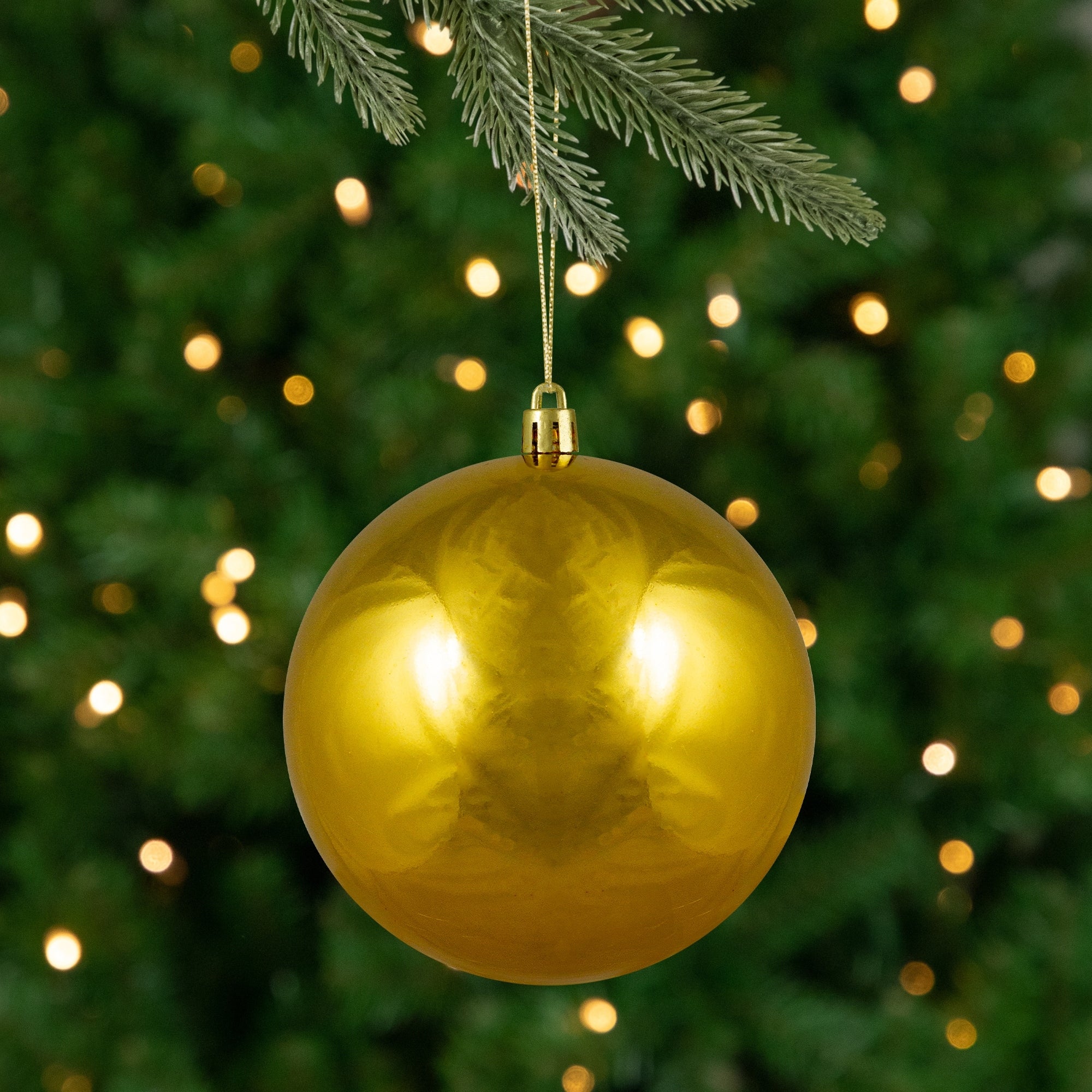 Vegas Gold Shatterproof Shiny Christmas Ball Ornament 4 100Mm