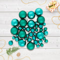 40 Piece Green Collection Glass Ball Christmas Ornament Set 2.5