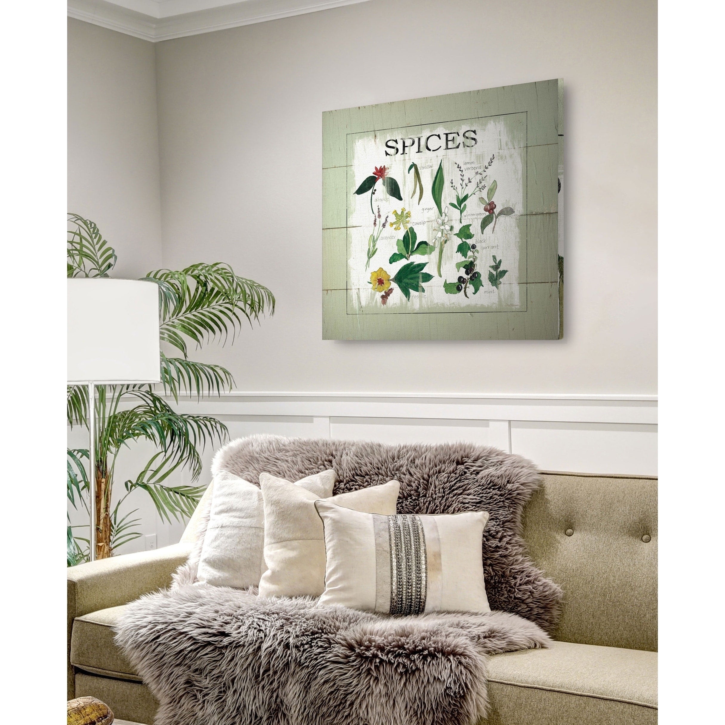 Shiplap Spices Gallery Wrapped Canvas Yellow Blue Green Red Black White